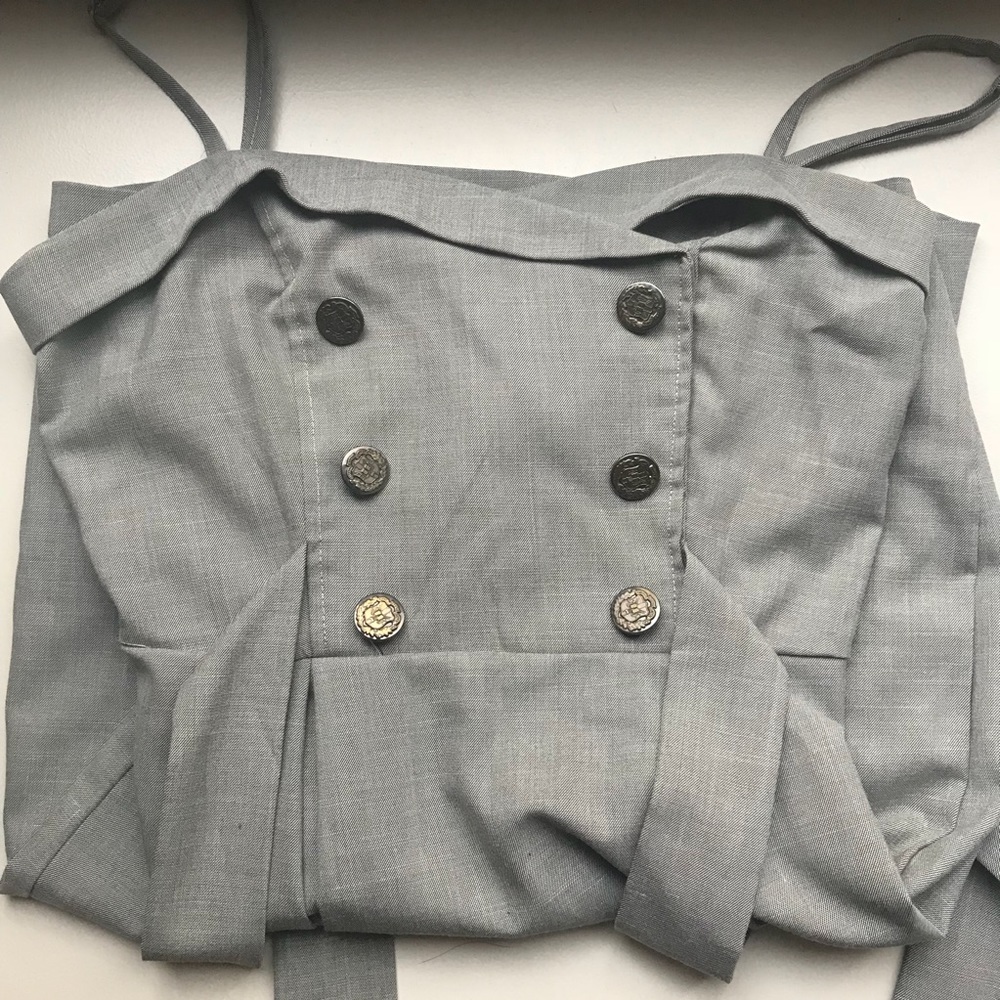 Adorable Gray Dress with Buttons